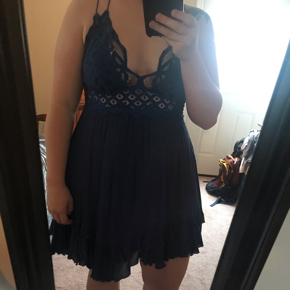 Free People Adella Lace Mini Dress